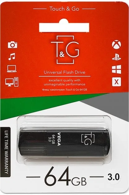 USB Flash Drive 3.0 T&G 64gb Vega, цвет черный