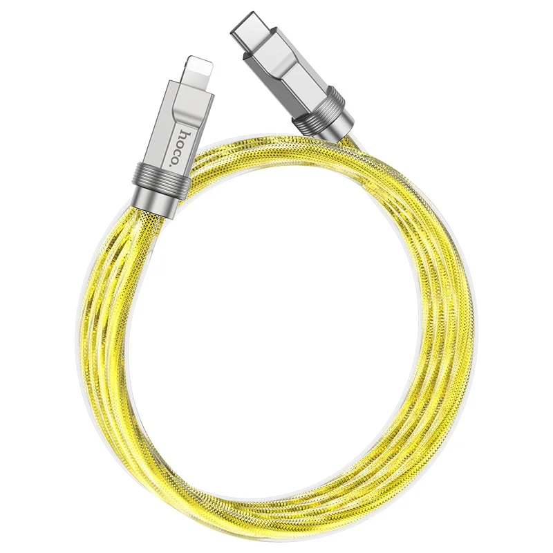 USB Hoco U113 Solid PD20W, с кабелем Type-C to Lightning, цвет золотой
