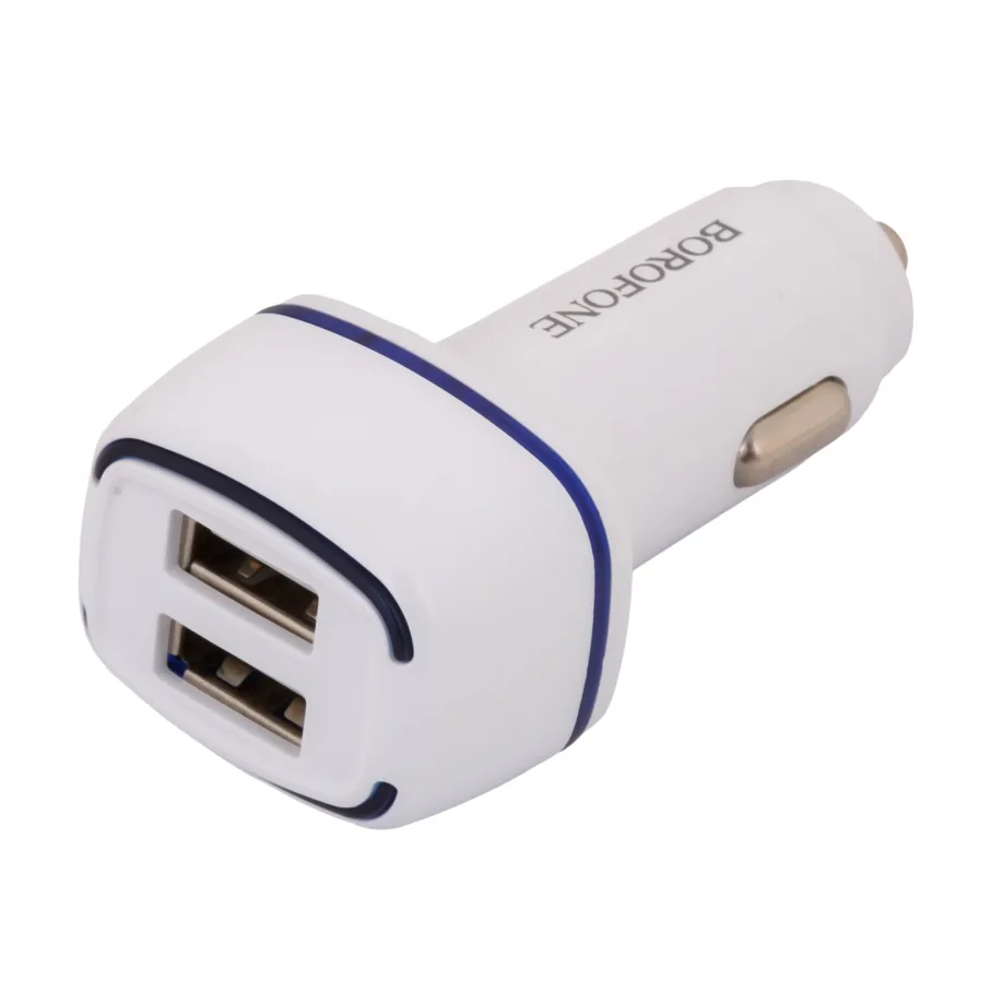 Авто Зарядное Устройство Borofone BZ14 Micro 2USB 2.4A, цвет белый