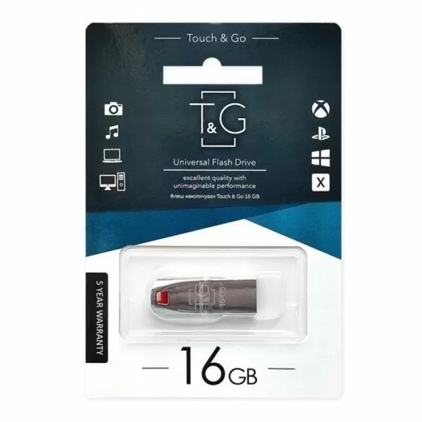 USB Flash Drive T&G 16gb Chrome 115 Стальной