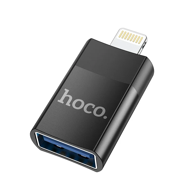 Переходник Hoco UA17 iP Male to USB female USB2.0 adapter Черный