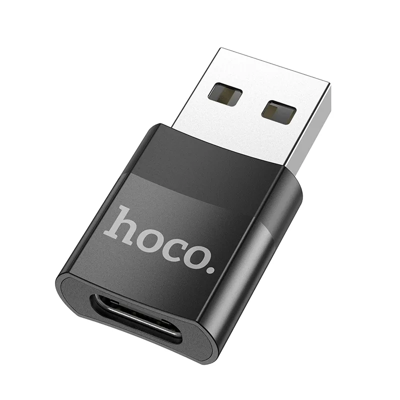 Переходник Hoco UA17 USB Male to Type-C female USB2.0 adapter Черный