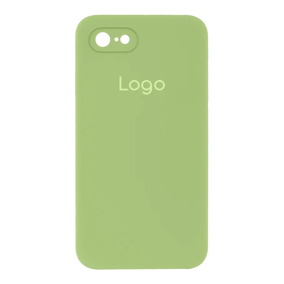 Чехол Silicone Case Square Full Camera для iPhone 7/8/SE 2020 01.Mint