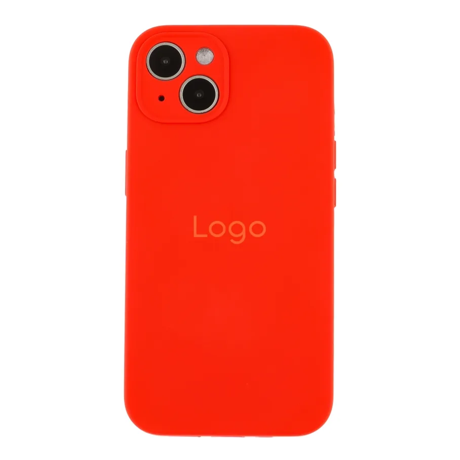 Чехол Silicone Case Full Size with Frame для iPhone 13 14.Red