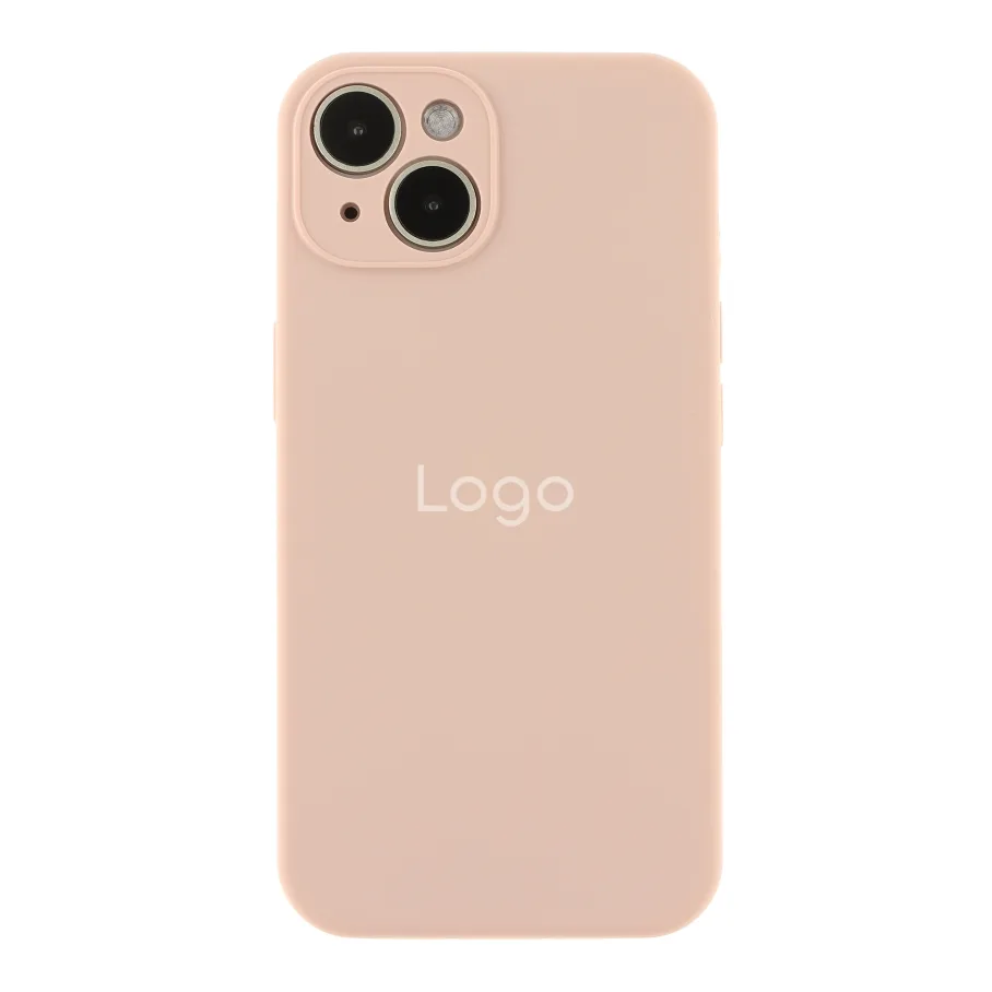 Чехол Silicone Case Full Size with Frame для iPhone 14 19.Pink Sand