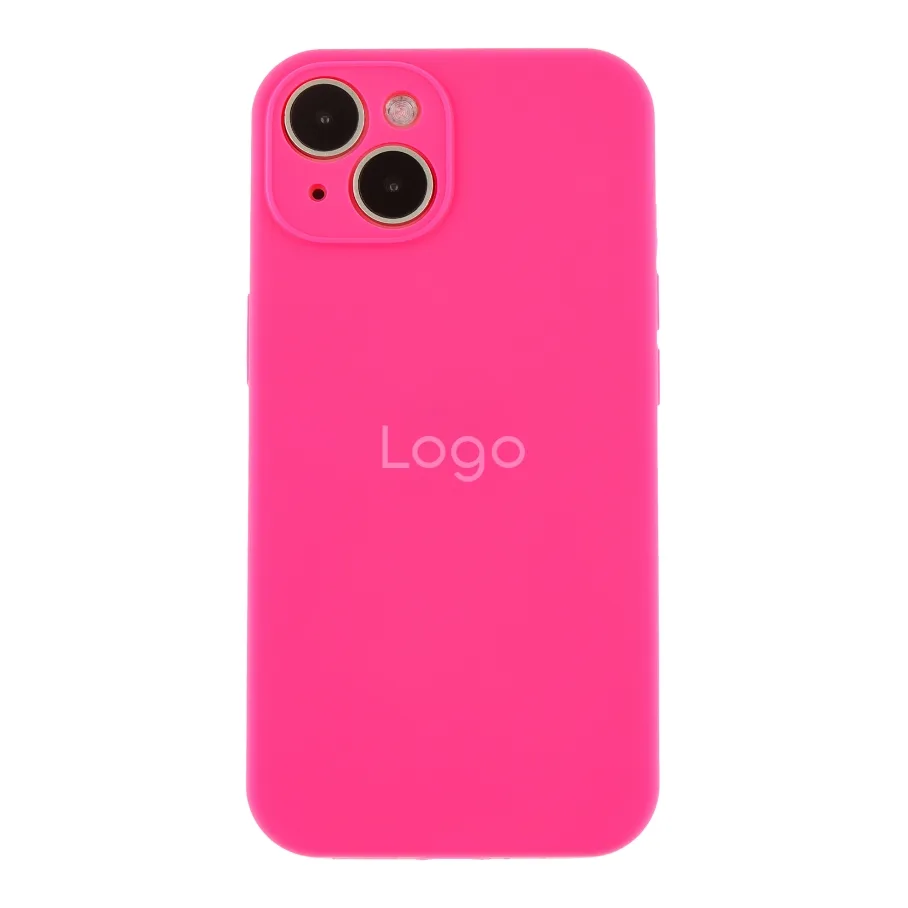 Чехол Silicone Case Full Size with Frame для iPhone 14 38.Shiny Pink