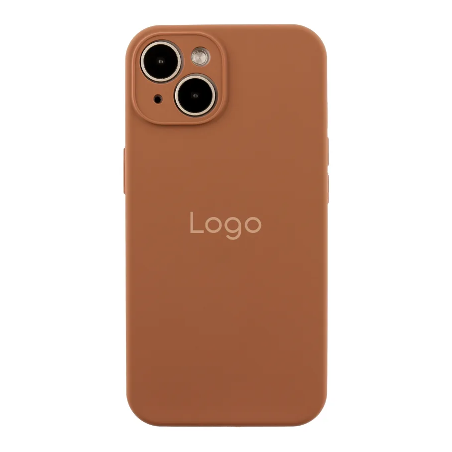 Чехол Silicone Case Full Size with Frame для iPhone 14 93.New Brown