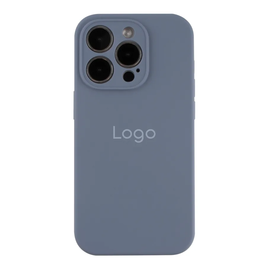 Чехол Silicone Case Full Size with Frame для iPhone 14 Pro 28.Lavender Grey