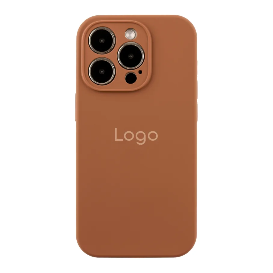 Чехол Silicone Case Full Size with Frame для iPhone 14 Pro 93.New Brown