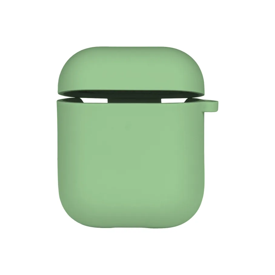 Футляр Silicone Case с микрофиброй для AirPods 1/2, цвет мятный