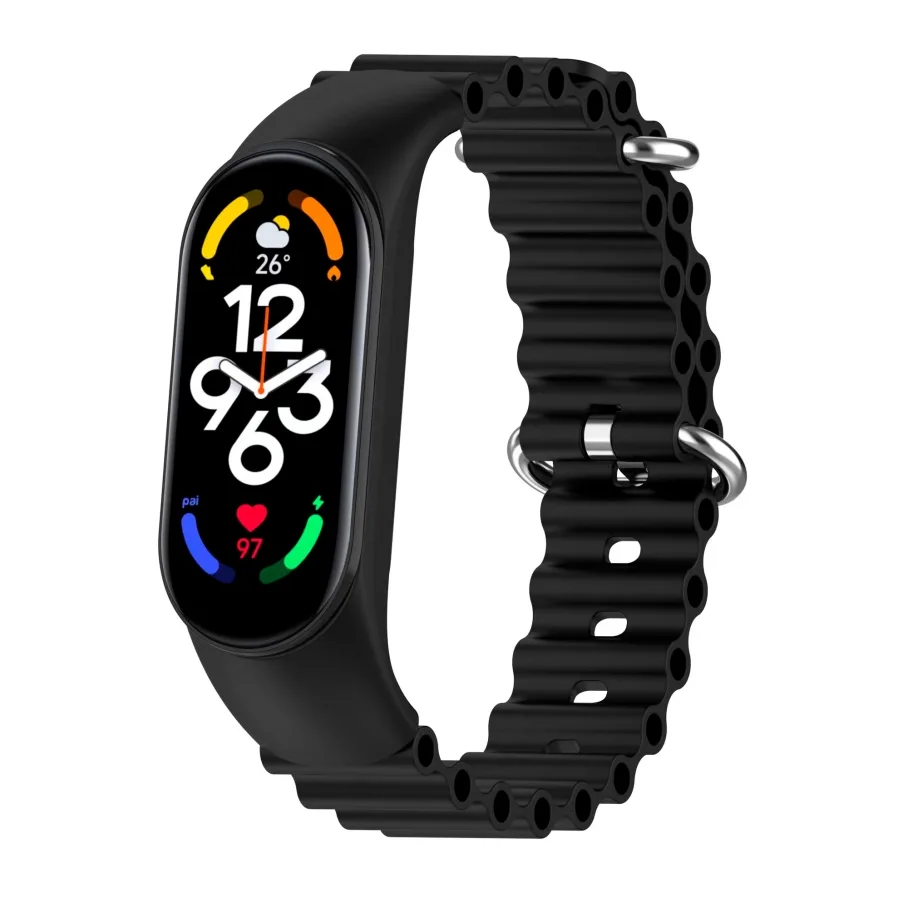 Ремешок для Xiaomi Mi Band 3/4/5/6/7, цвет черный