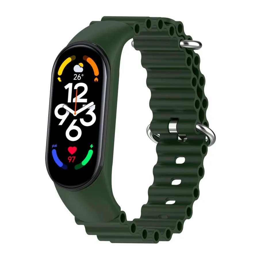 Ремешок для Xiaomi Mi Band 3/4/5/6/7, цвет зеленый