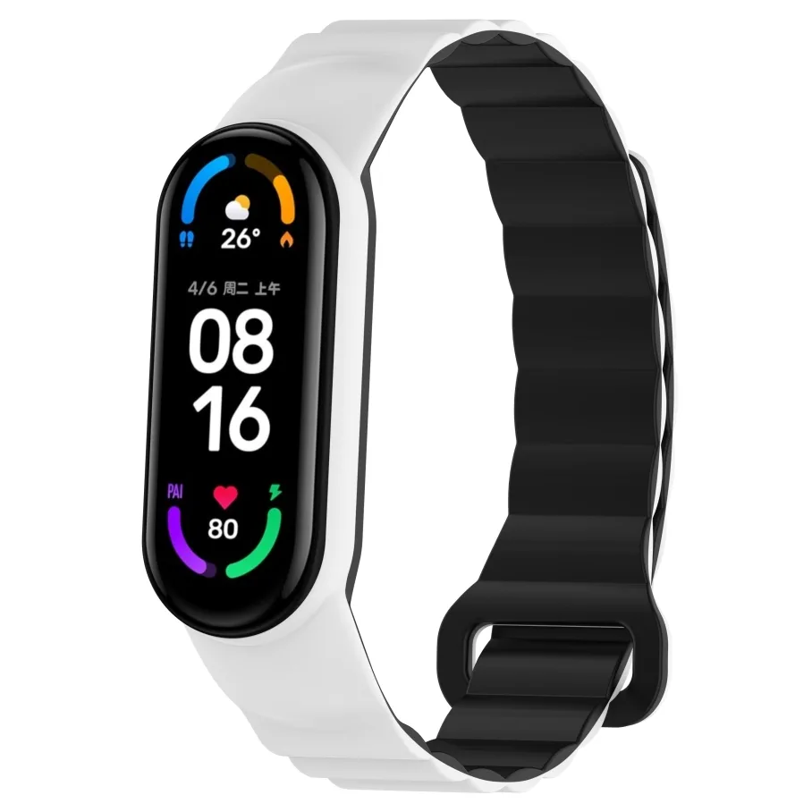 Ремешок для Xiaomi Mi Band 3/4/5/6/7, цвет белый/черный