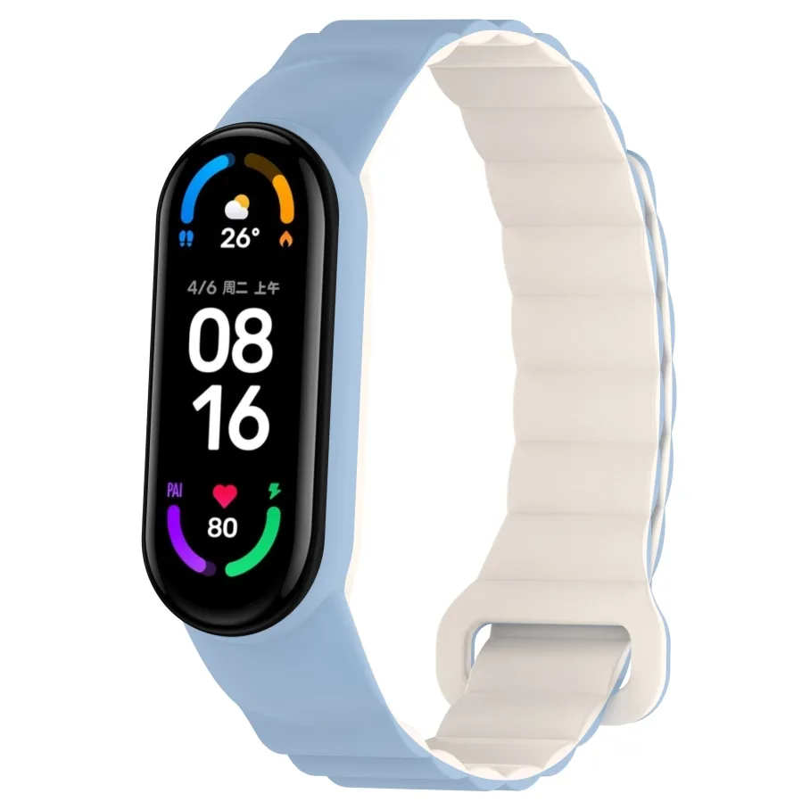 Ремешок для Xiaomi Mi Band 3/4/5/6/7, цвет лавандово-синий/бежевый