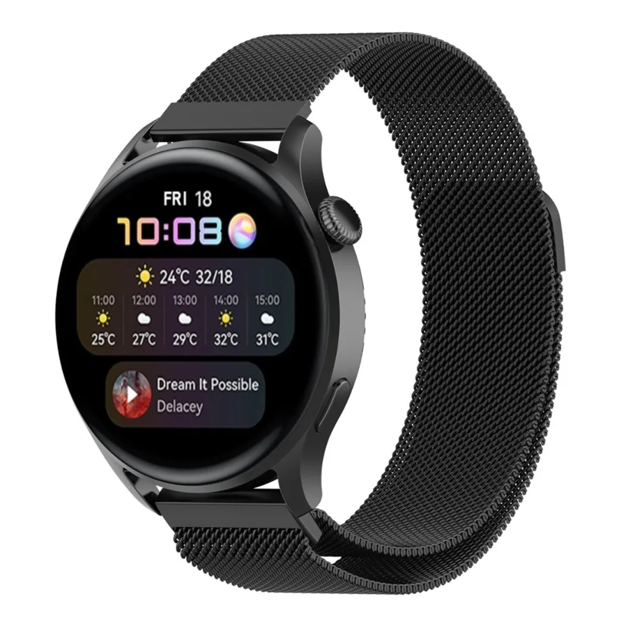 Ремешок Универс 22mm Milanese loop для Samsung/Amazfit/Huawei Black