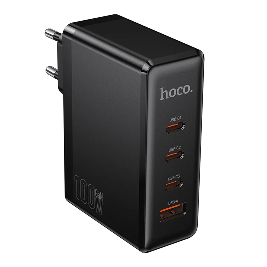 Сетевое Зарядное Устройство Hoco N85 3USB-C/1USB PD100W GAN Черный