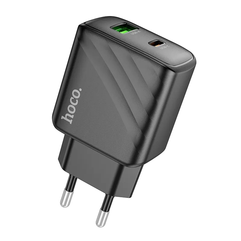 Сетевое Зарядное Устройство Hoco CS23A 1USB/1USB-C PD/QC 30W, цвет черный