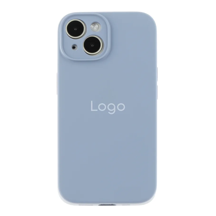 Чехол Silicone Case Full Size with Frame для iPhone 15 28.Lavender Grey