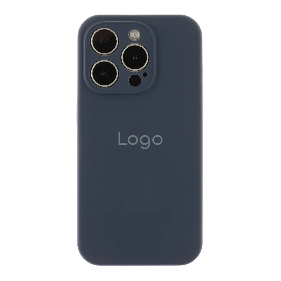 Чехол Silicone Case Full Size with Frame для iPhone 15 Pro Max 08.Dark Blue