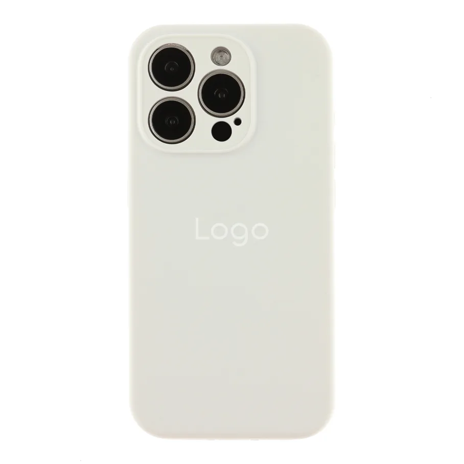Чехол Silicone Case Full Size with Frame для iPhone 15 Pro Max 09.White
