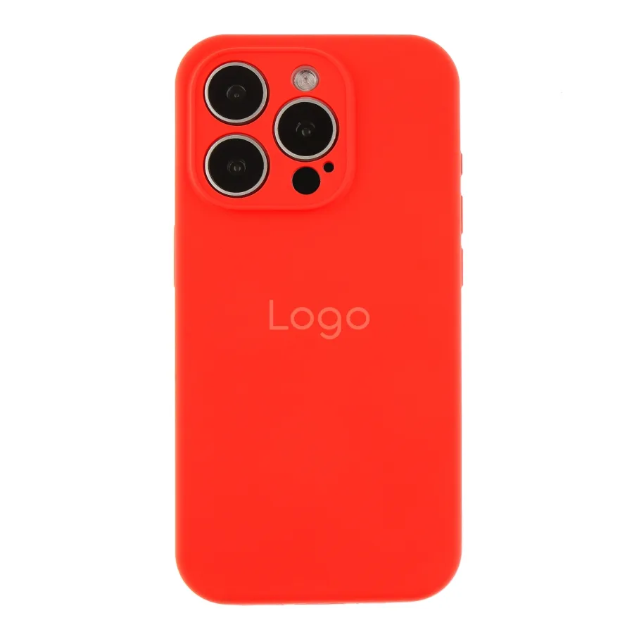 Чехол Silicone Case Full Size with Frame для iPhone 15 Pro Max 14.Red