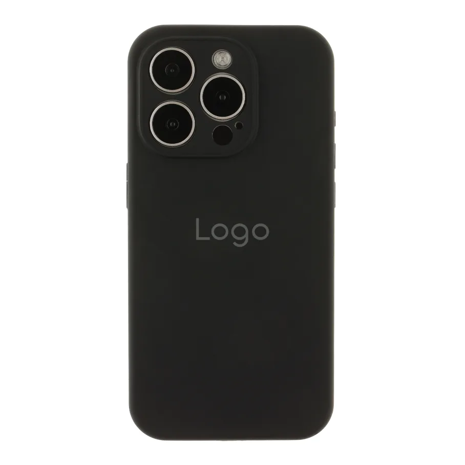 Чехол Silicone Case Full Size with Frame для iPhone 15 Pro Max 18.Black