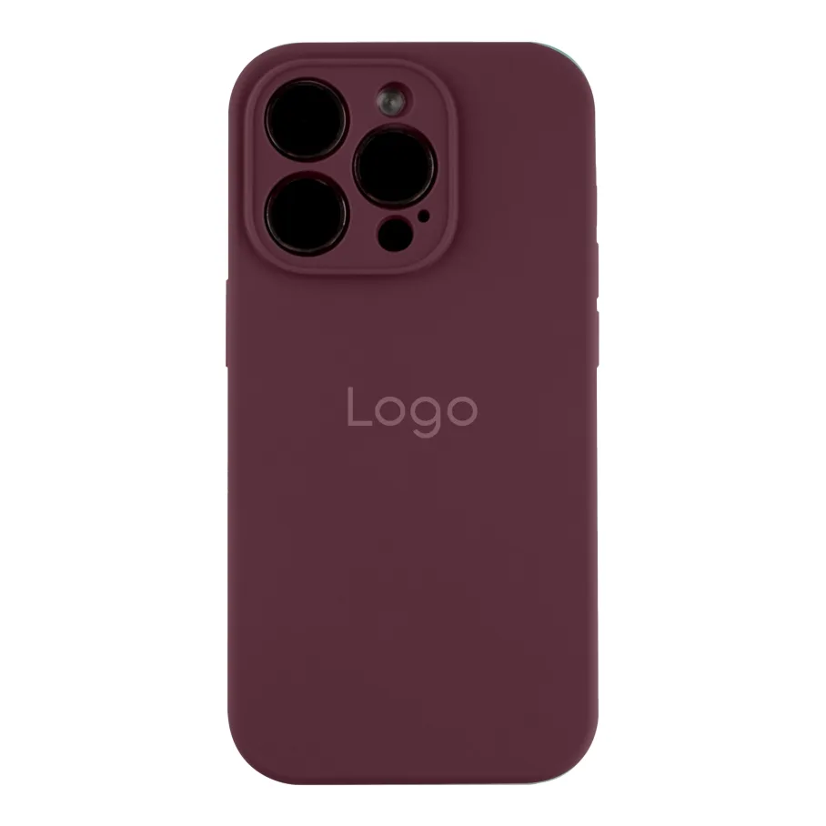 Чехол Silicone Case Full Size with Frame для iPhone 15 Pro Max 42.Maroon