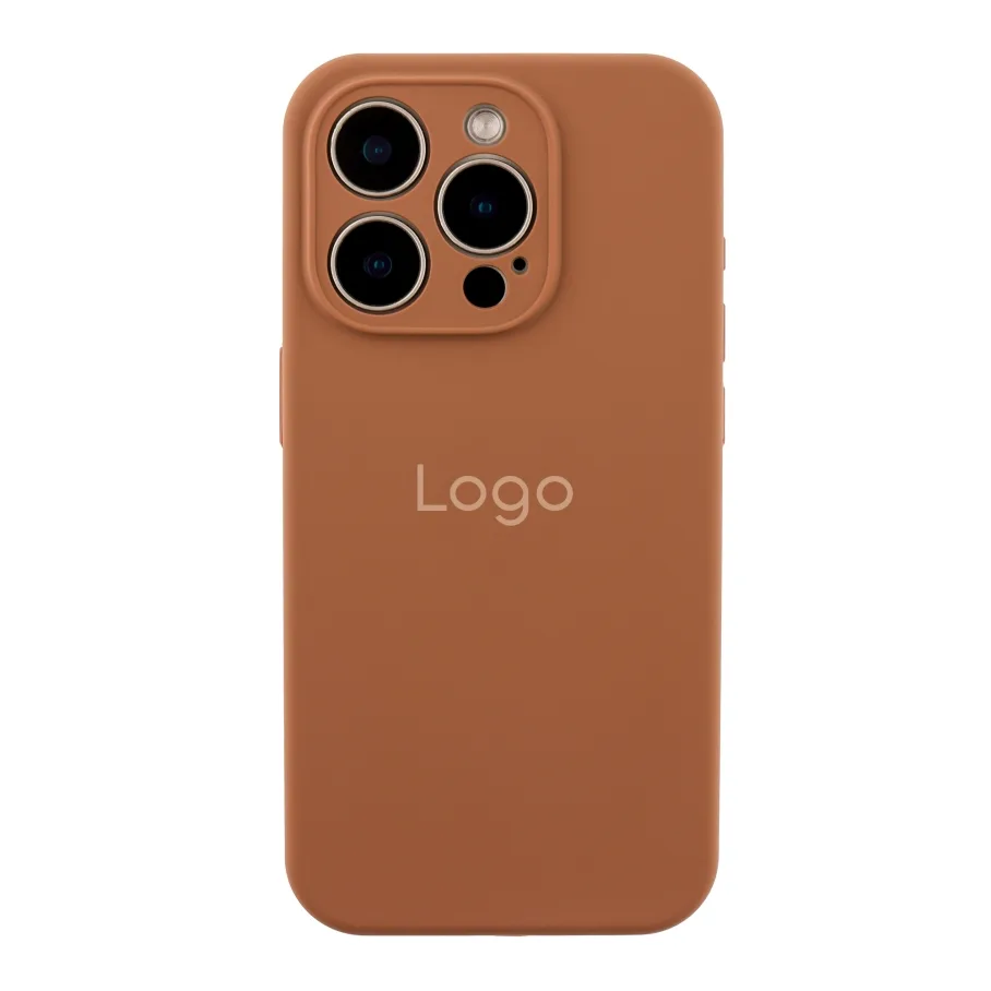 Чехол Silicone Case Full Size with Frame для iPhone 15 Pro Max 93.New Brown