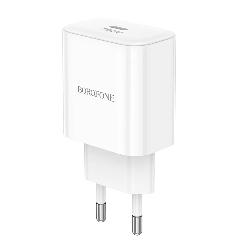 Сетевое Зарядное Устройство Borofone BA81A 1USB-C PD/QC 20W, цвет белый