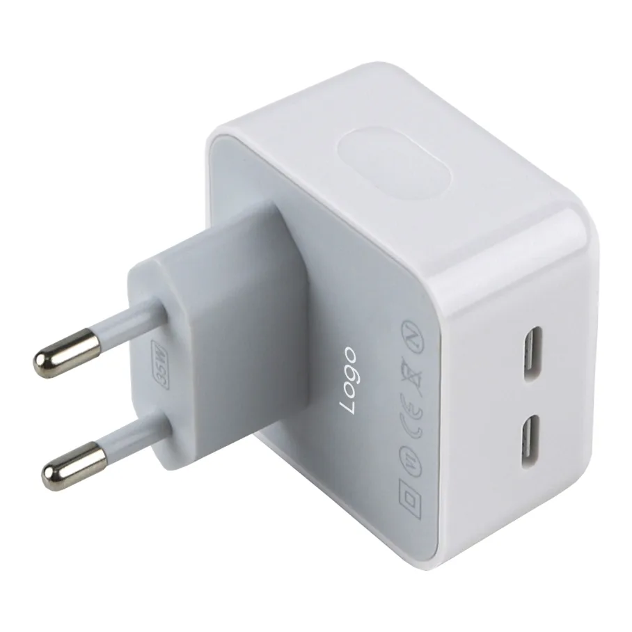 Сетевое Зарядное Устройство For IP Square, 2 USB-C, PD25W+PD25W Total 50W, цвет белый