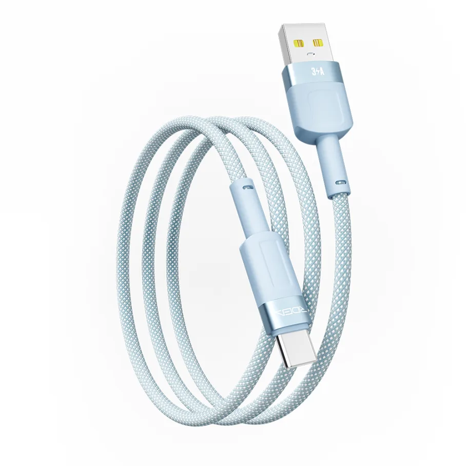 USB Ridea RC-CP43 ColorPro Type-C 3A 1.2m, цвет голубой