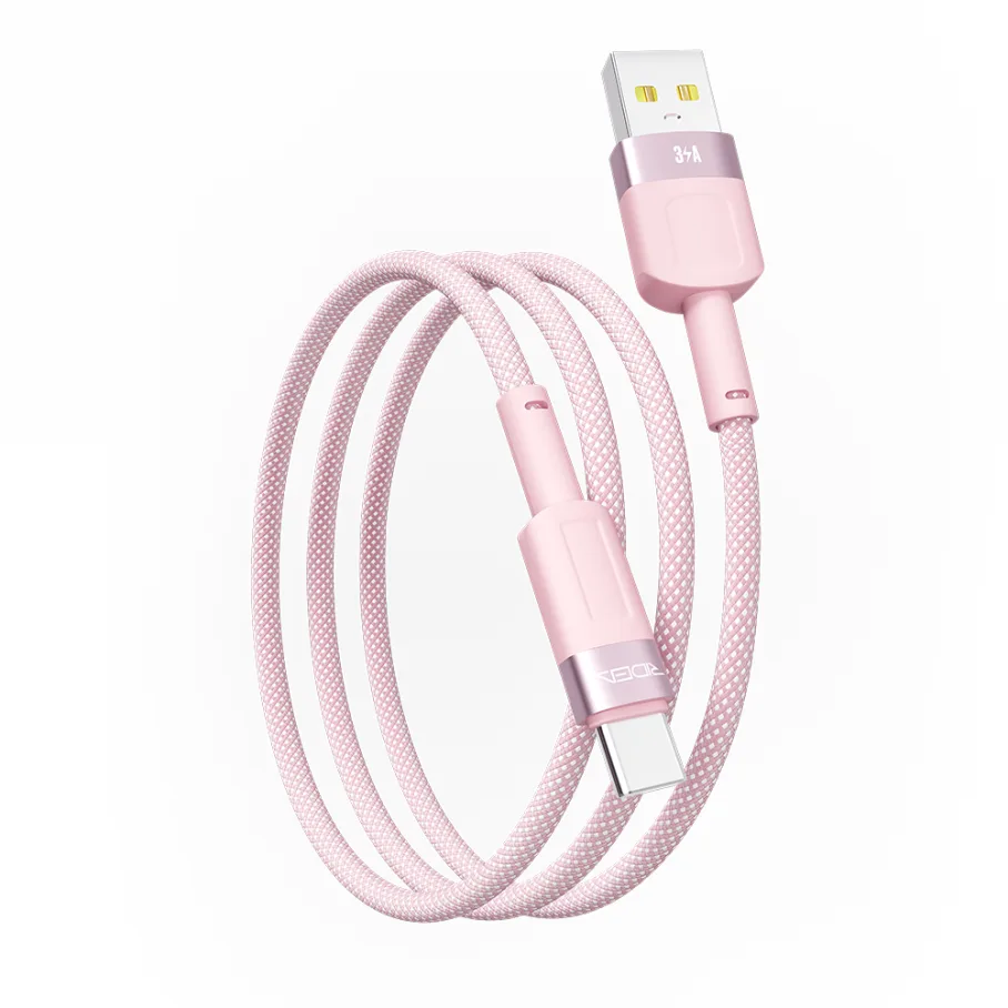 USB Ridea RC-CP43 ColorPro Type-C 3A 1.2m, цвет розовый