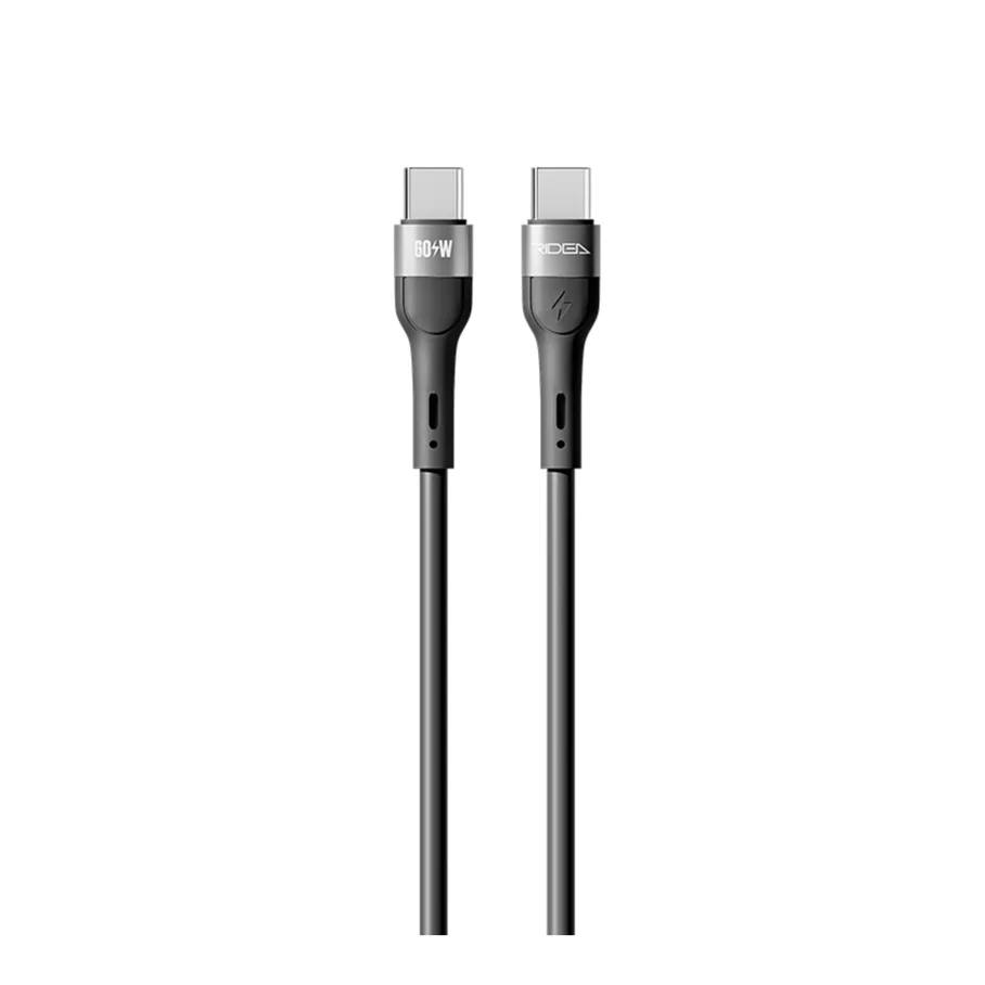 USB кабель Ridea RC-XS51 X-Silicone, Type-C to Type-C, 60W, 1.2м, цвет черный