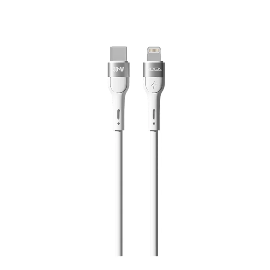 USB кабель Ridea RC-XS51 X-Silicone, Type-C to Lightning, 30W, 1.2m, цвет белый