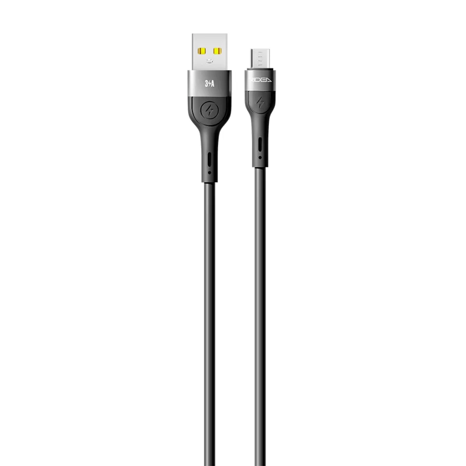 USB кабель Ridea RC-XS51 X-Silicone MicroUSB, 3А, 2м, цвет черный