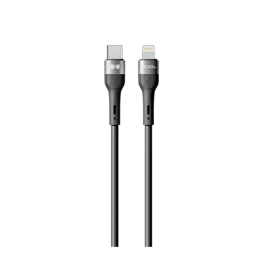 USB кабель Ridea RC-XS51 X-Silicone, Type-C to Lightning, 30W, 2м, цвет черный