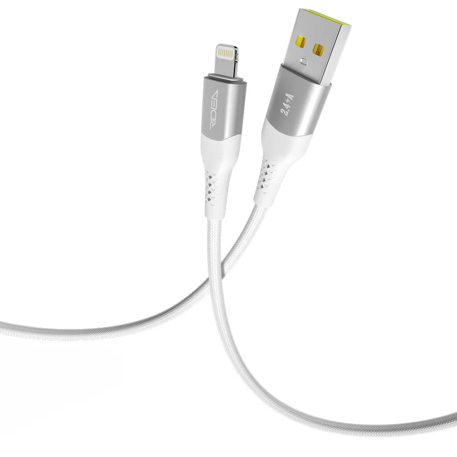 USB кабель Ridea RC-US42 UltraStrong Lightning, 12W, 1.2м, цвет белый