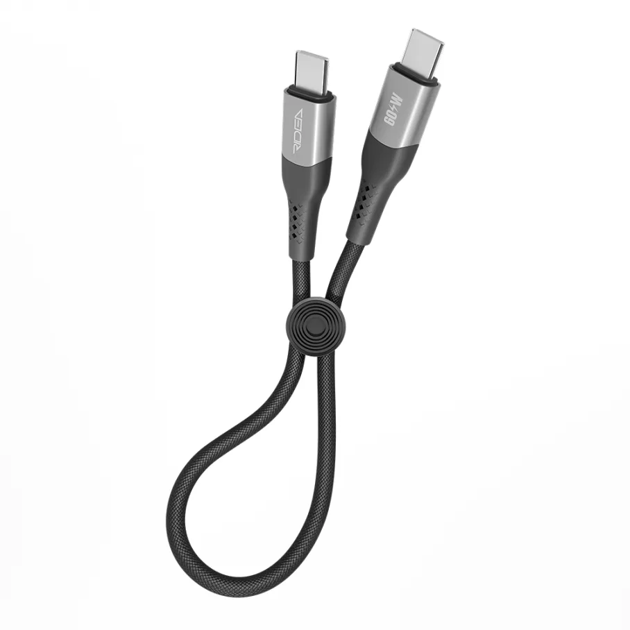 USB кабель Ridea RC-US42 UltraStrong Type-C to Type-C, 60W, 0.25м, цвет черный