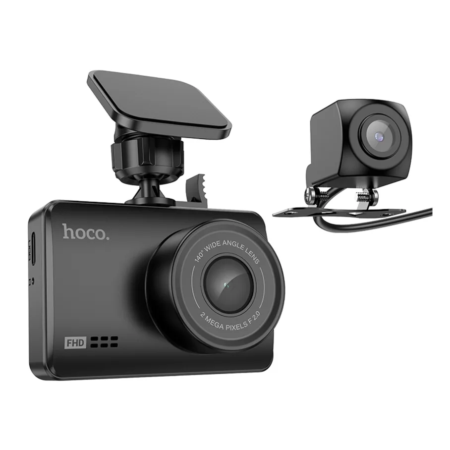 Видеорегистратор Hoco DV3 2,45-inch IPS+Камера Заднего Вида, цвет черный