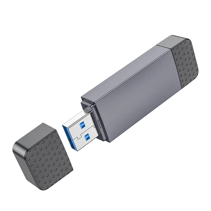 Кардридер Hoco HB45 Spirit 2-in-1 USB/Type-C 3.0, цвет серый