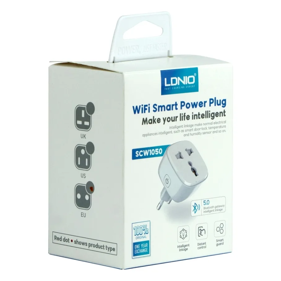 Смарт розетка WiFi LDNIO SCW1050, цвет мятный