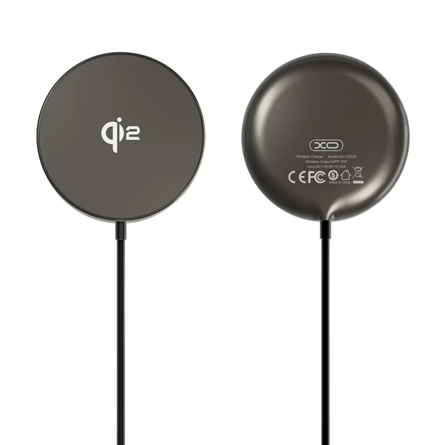 Беспроводное зарядное устройство XO CX029 QI2 Magnetic, 15W, цвет черный