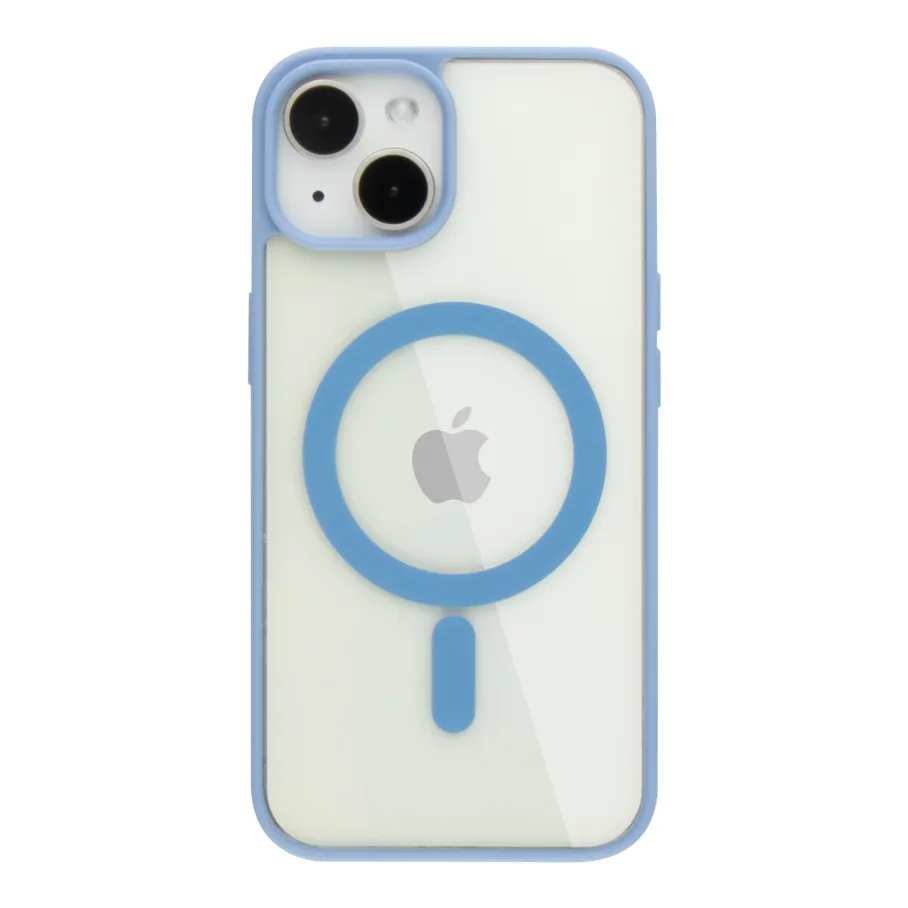 Чехол для iPhone 15, цвет синий, с MagSafe