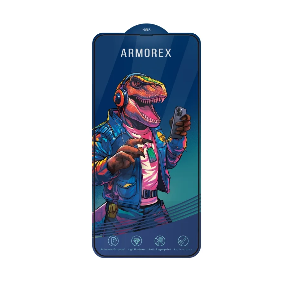 Защитное стекло ARMOREX 5D High-Alum AntiDust для iPhone 14 Pro Max, цвет черный