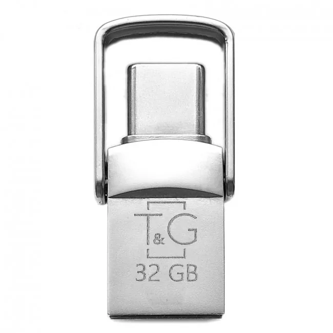 USB OTG T&G 2&1 Type C 32GB Metal 104, цвет стальной