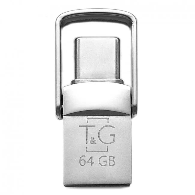 USB OTG T&G 2&1 Type C 64GB Metal 104, цвет стальной