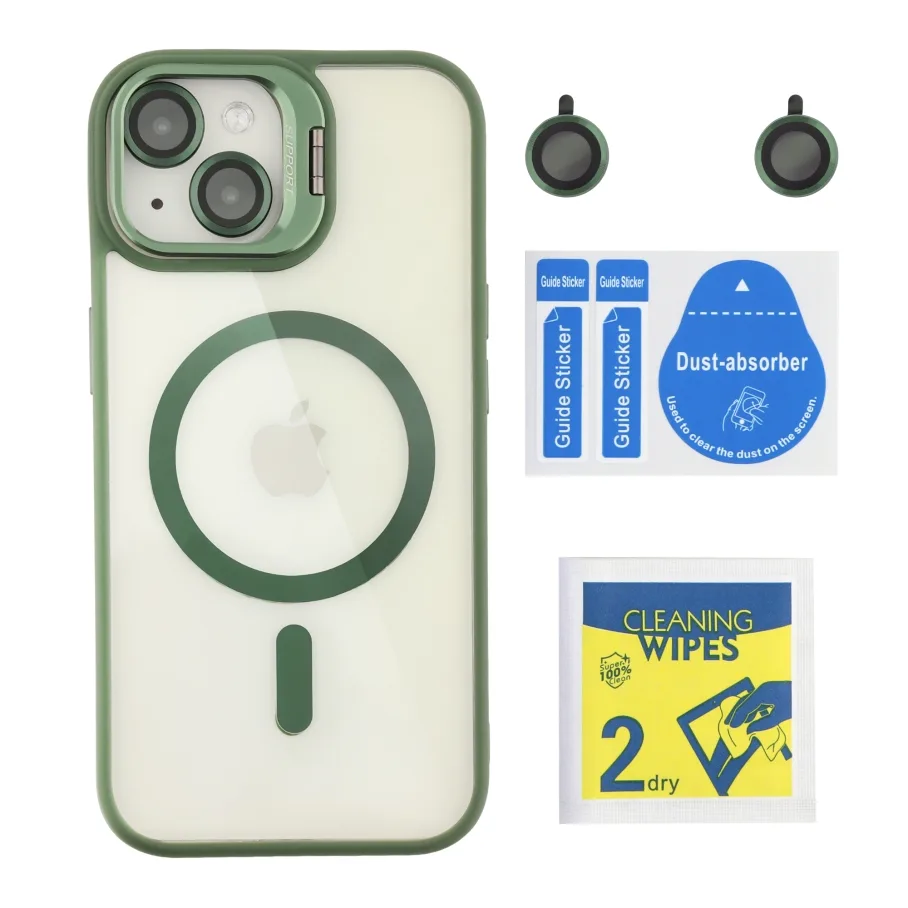 Чехол для iPhone 14, с MagSafe и камерой, цвет зеленый