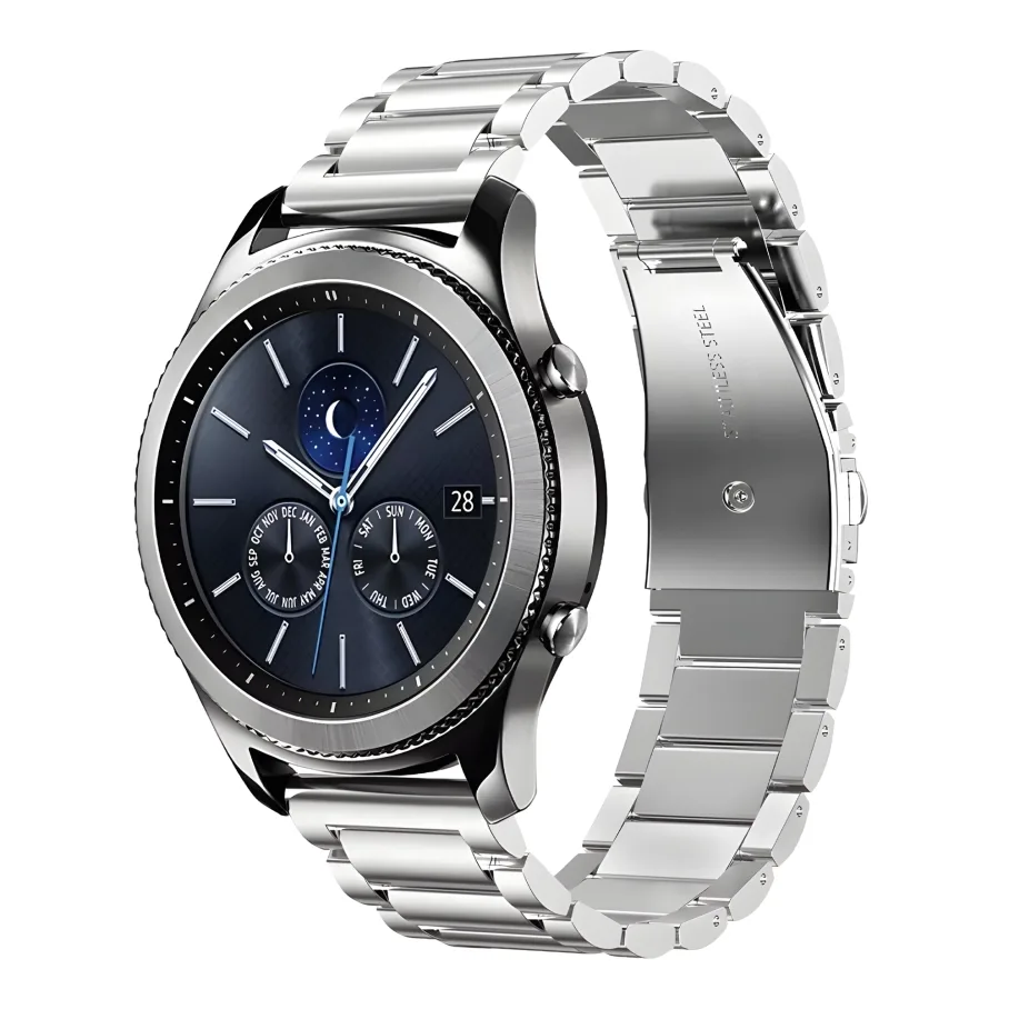 Ремешок Универс 22mm Stainless Steel для Samsung/Amazfit/Huawei, цвет серебристый