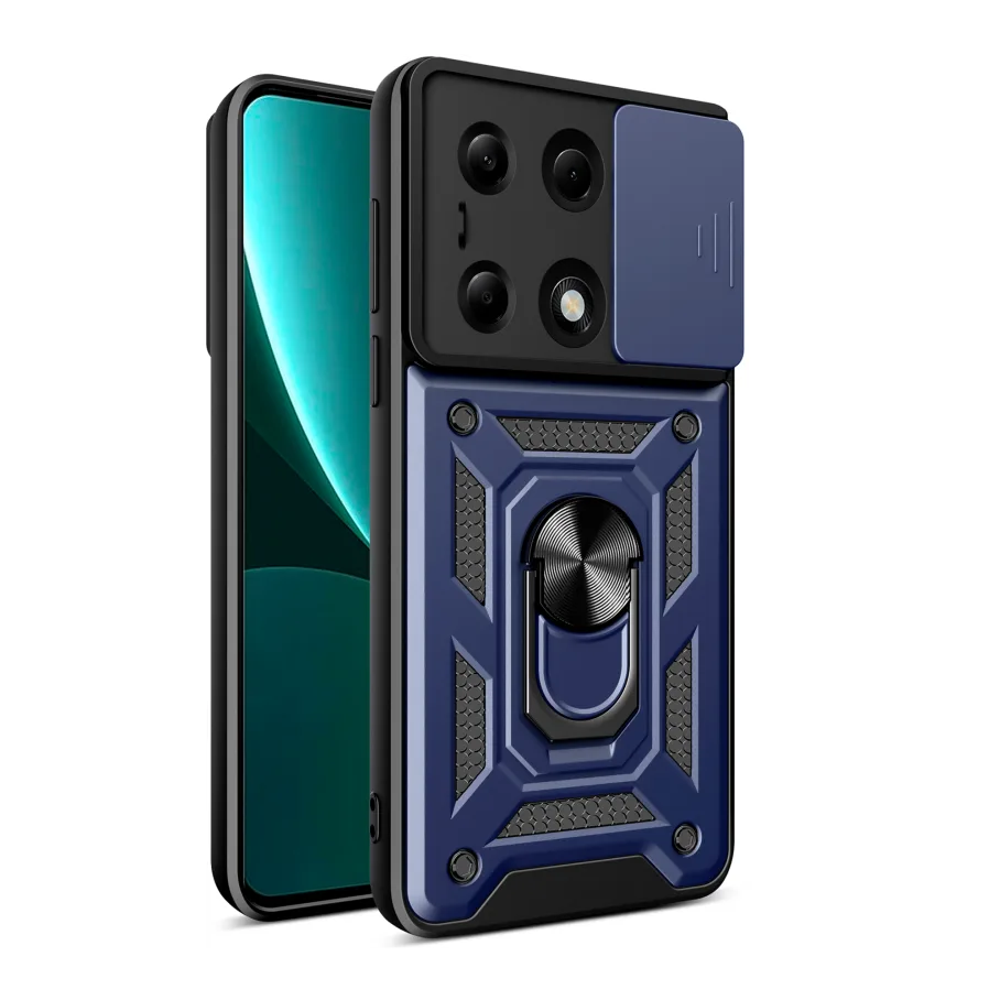 Чехол Armor Guard Shield для Xiaomi Redmi Note 13 Pro 4G/Poco M6 Pro 4G, цвет темно-синий
