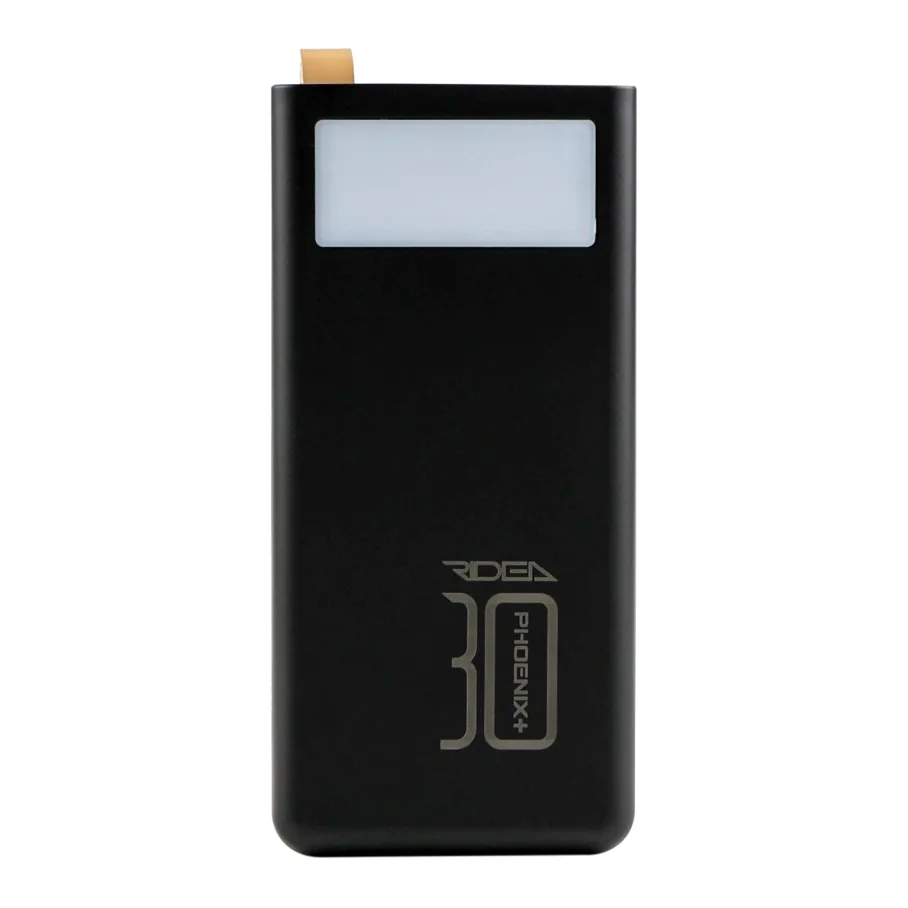 Power Bank Ridea RP-D30L+ Phoenix30+ PD/QC 3.0 20W digital display + lamp 30000 mAh, цвет черный